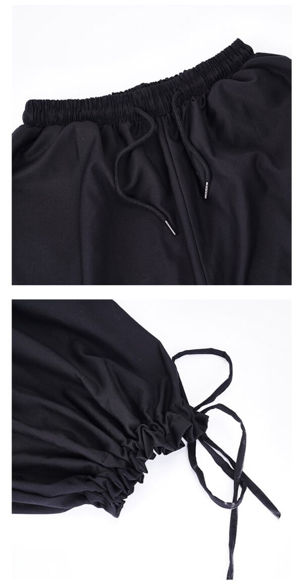 X081P85 Original Diablo Yohji Yamamoto Style Pants with Long Left and Short Right Design Loose Men's Casual Pants