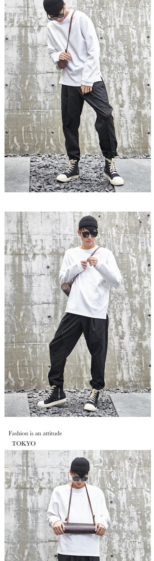 X033P95 Original Design New Yamamoto Yaoshi Style Dark Japanese Cut Hole Men's Casual Trousers