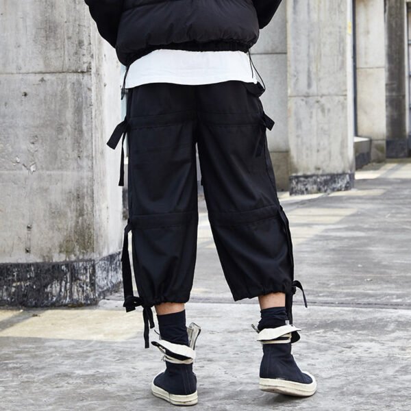 X067P85 Creative Design: Black Yamamoto Yaoshi Style with Men's Casual Pants