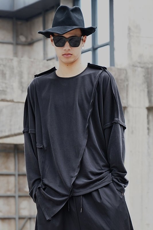 Y040P95 Original Design New Dark Yamamoto Yaoshi Style Long-sleeved T Shirt