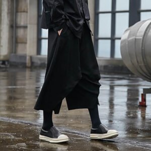 X041p95 Original Design Yohji Yamamoto Style Japanese Four Season Loose Wide Leg Men's Capris
