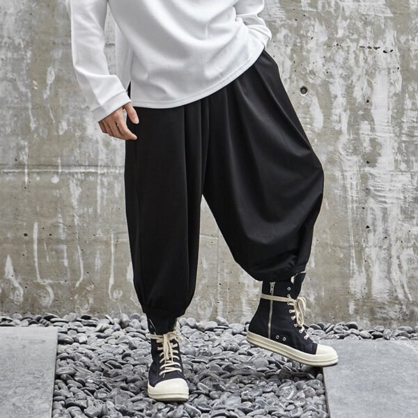 X034p85  Japanese Dark Dark Pleated Yamamoto Ro New Wide Leg Loose Crotch Casual Pants for Men
