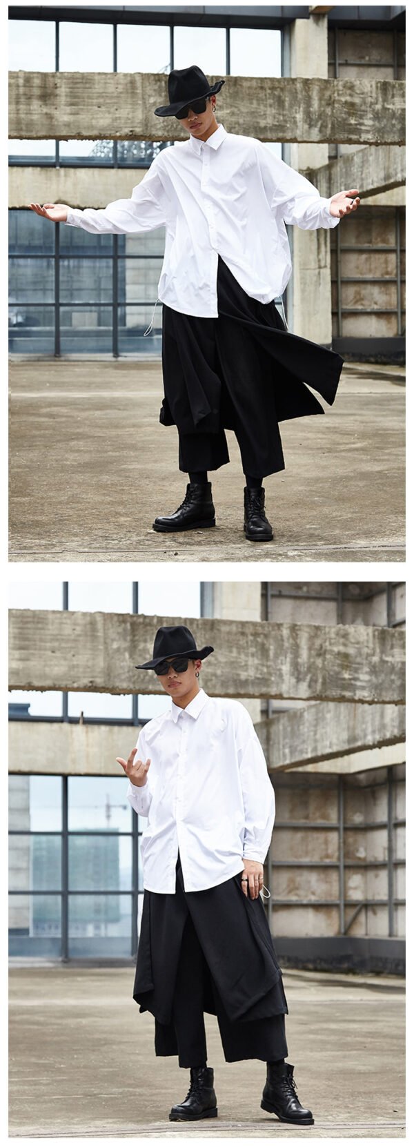 X058P90 Original Design Dark Yohji Style Hair Stylist Men's Culottes Pants
