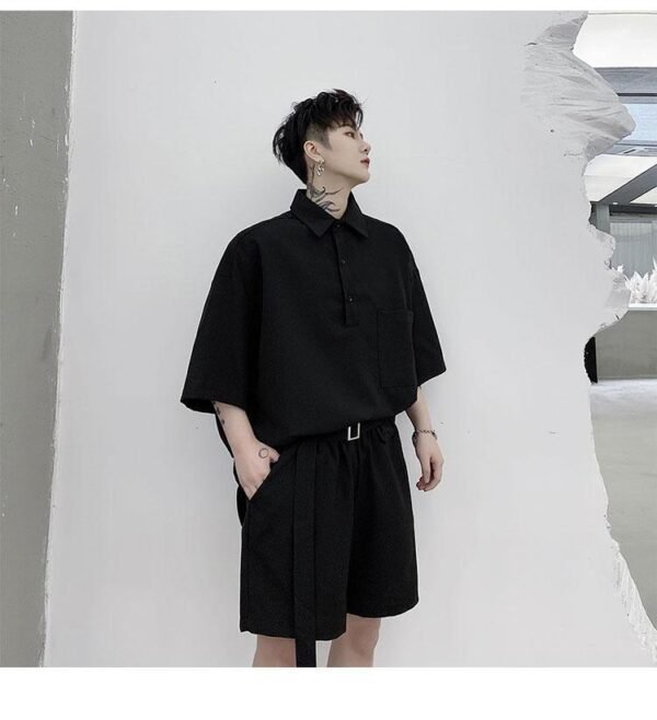 KK1351/P130 Pullover Short Sleeve Shirt Shorts Suit