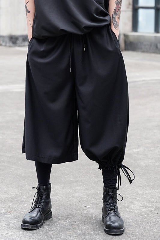 X081P85 Original Diablo Yohji Yamamoto Style Pants with Long Left and Short Right Design Loose Men's Casual Pants