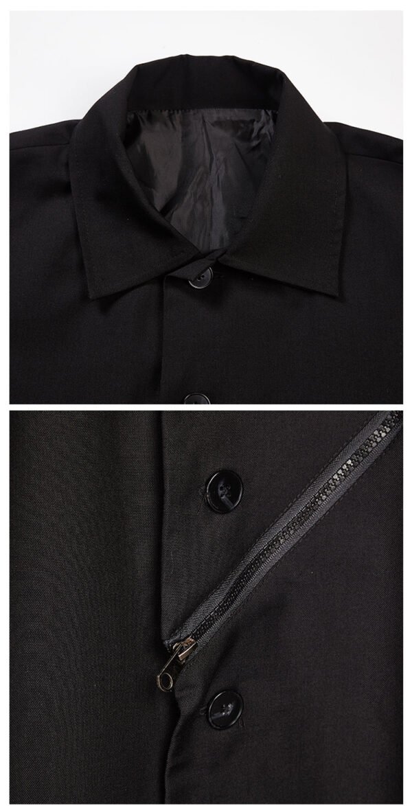 Hy03p165 Original Dark Japanese Oblique Zipper Yohji Yamamoto Suit Coat