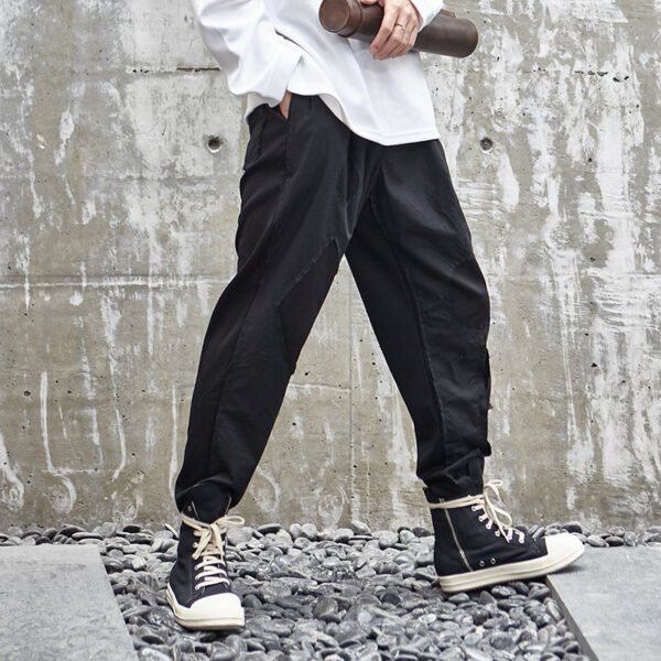 X033P95 Original Design New Yamamoto Yaoshi Style Dark Japanese Cut Hole Men's Casual Trousers
