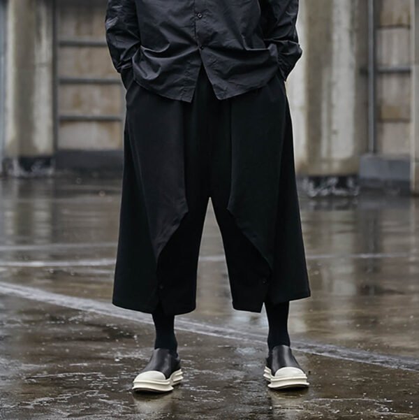 X041p95 Original Design Yohji Yamamoto Style Japanese Four Season Loose Wide Leg Men's Capris