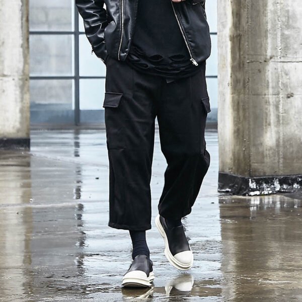 X039P90! Original Yohji Broad-legged Dark Black Harbor Wind Mountain Style Four Seasons Loose Straight Male Casual Pants