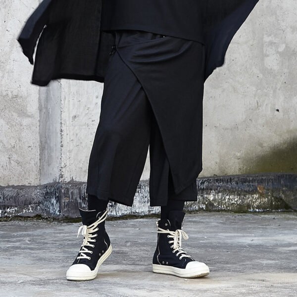 X006p90 Original Design New Men's Loose Casual Wide Leg Pants Yamamoto Style Yohji Dark Skirt Pants