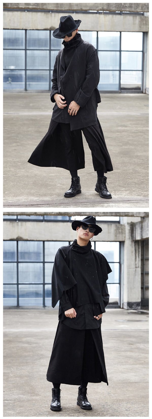 X059P90-01 Original Design Yohji Yamamoto Style Diablo Yohji Series Wide-leg Pants for Men and Women