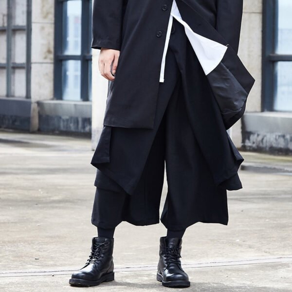 X058p90 Original Autumn and Winter New Dark Yamamoto Style Show Wide Leg Men's Casual Capris