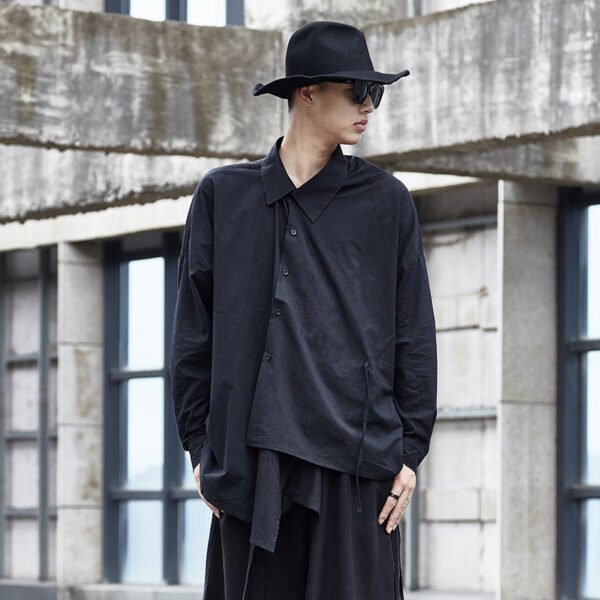 Y027P85 Original Design Yohji Yamamoto Style Big A Men's Long Sleeve Shirt