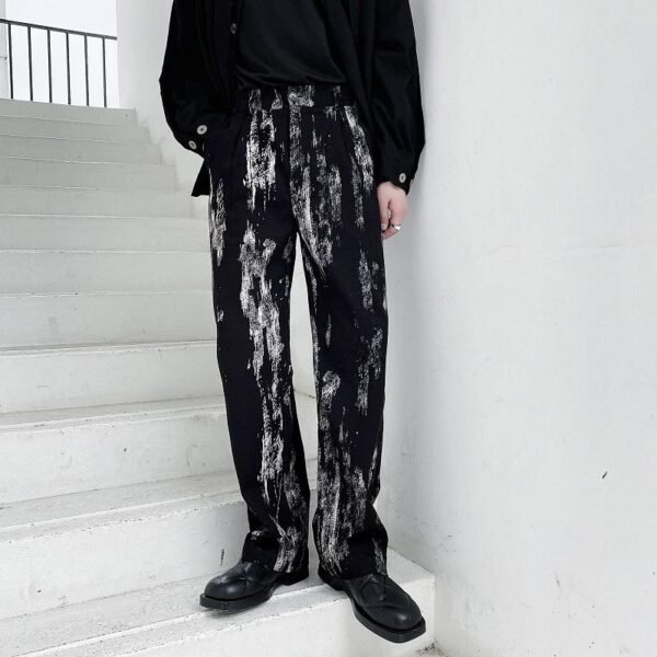 A261-3979-P70 Yamamoto Dark Personality Splash Ink Function Wind Casual Pants