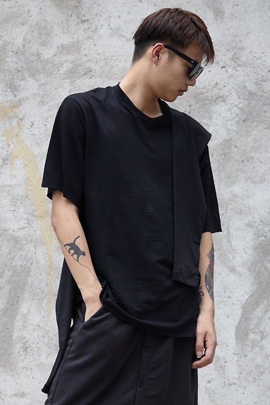 Y022P70 Original Personality Dark 101 Sleeves Decorated Short-sleeved Guard Clothes