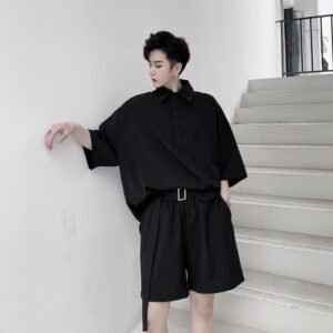 KK1351/P130 Pullover Short Sleeve Shirt Shorts Suit