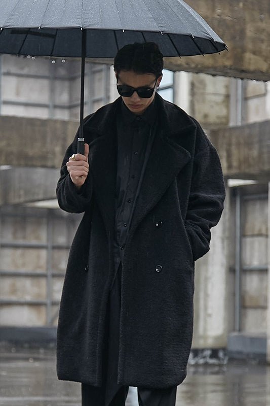 Y012P185 Original Hong Kong Flavor Hip-hop Long East Gate Lamb Coat Broad Men's Coat