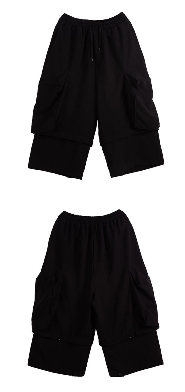 X051P100 Original Yohji Yamamoto Style Oversized Pocket Design Stitching Fake Two Men's Pants