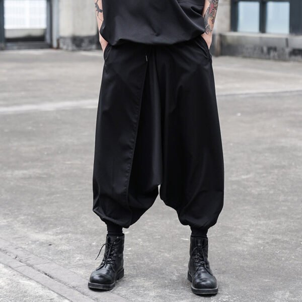 X073P85 Original Design Dark Japanese Division Yamamoto Yaoshi Style Loose Small Foot Cross-legged Men's Casual Pants