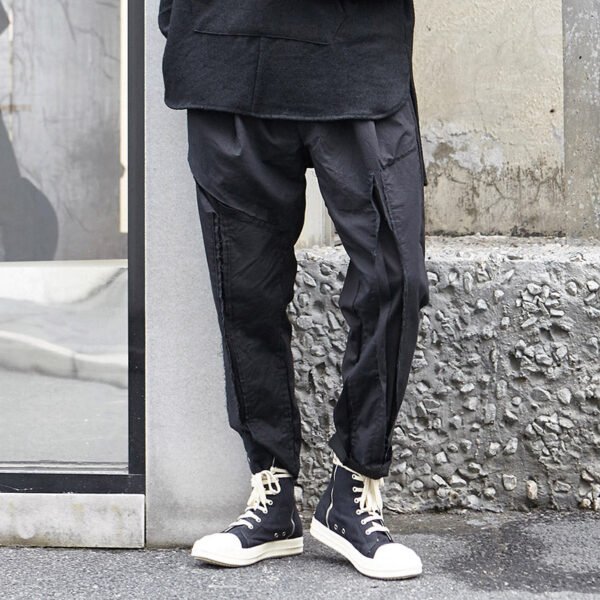 X026P95 Original New Yamamoto Yaosi Stereo Collage Japanese Yohji Dark Men Casual Pants