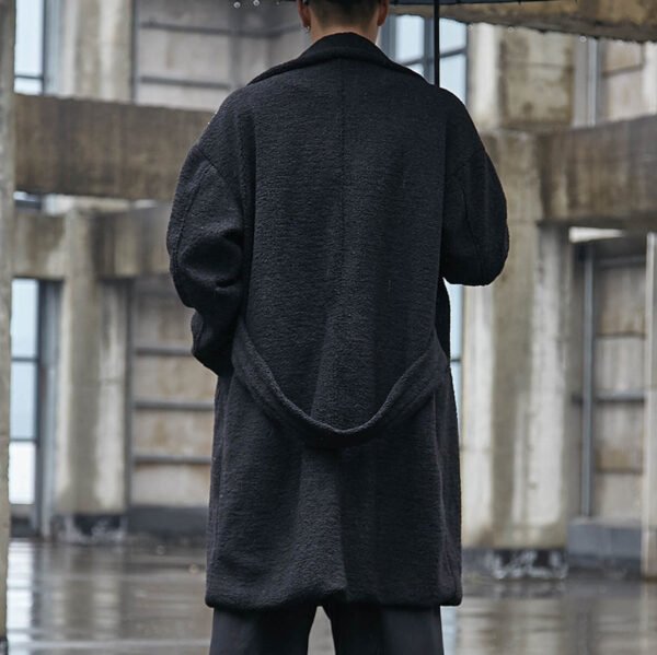 Y012P185 Original Hong Kong Flavor Hip-hop Long East Gate Lamb Coat Broad Men's Coat