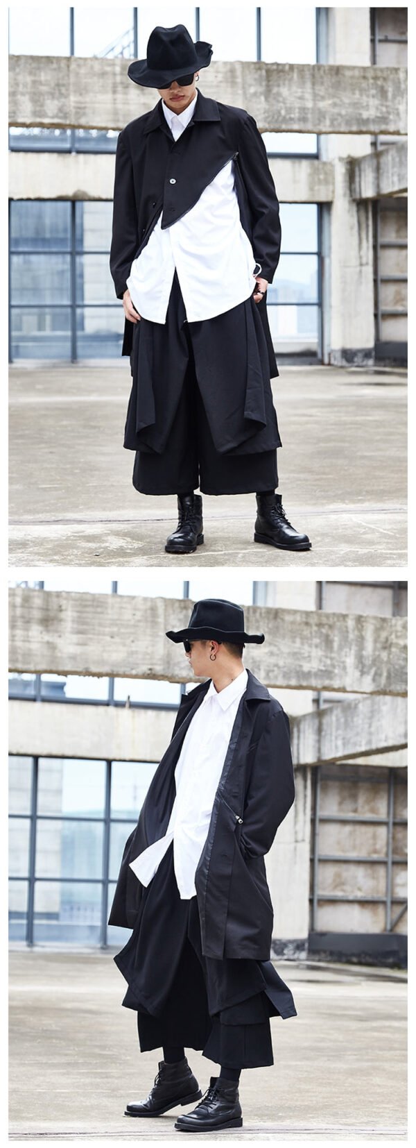 Hy03p165 Original Dark Japanese Oblique Zipper Yohji Yamamoto Suit Coat