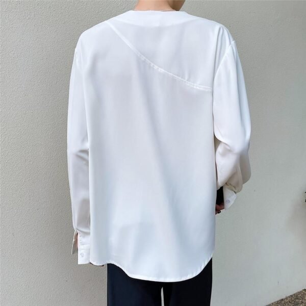 A452 --6136--P65 Minimalist Style Round Neck Long Sleeve T-shirt