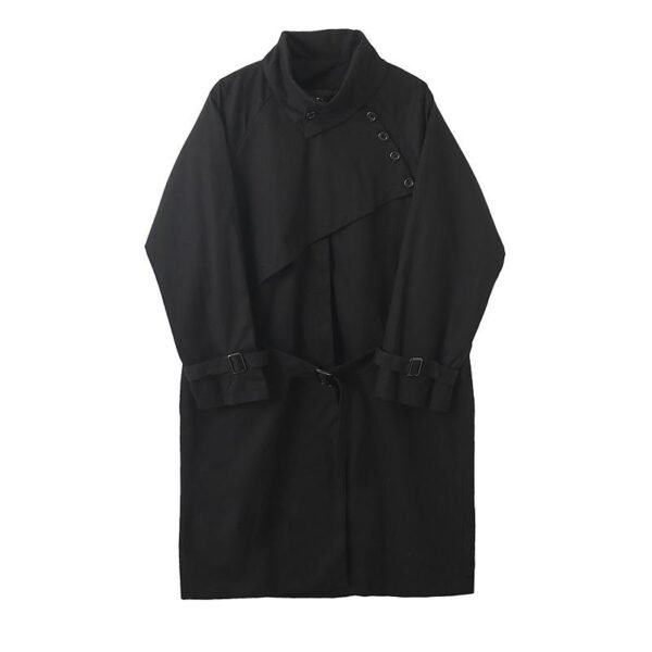 P1453996 Yamamoto Dark Original Personality Lapel Niche Dislocation Duplex Temperament Long Trend Windbreaker