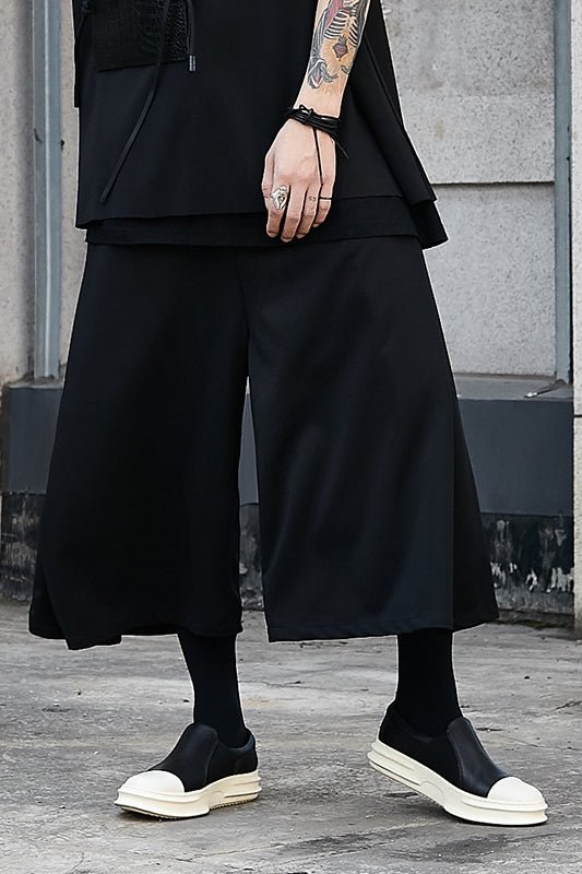 X025P90 Original Dark Line Couple Ultra-wide Legs Flared Trousers Nine Points Men's Casual Pants