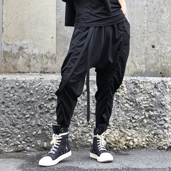 X030p85 Original Design New Yamamoto Yohji Ribbon Shrink Design Ribbon Men's PANTS LEGGINGS