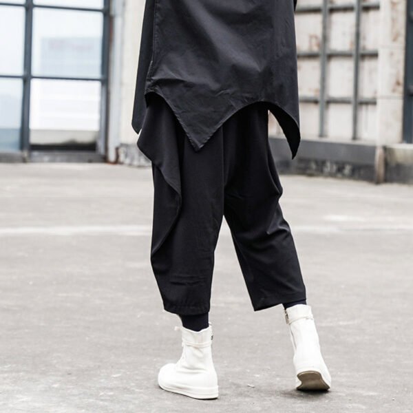 X078P90 Original Design Dark Japanese Yamamoto Style Hairstylist Loose Cross Crotch Male Casual Pants