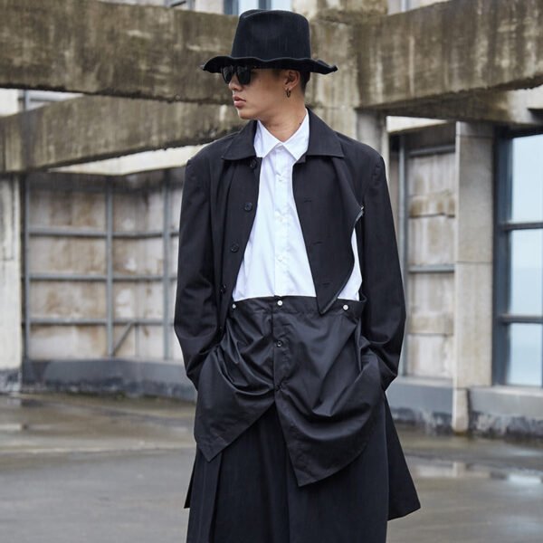 Hy03p165 Original Dark Japanese Oblique Zipper Yohji Yamamoto Suit Coat