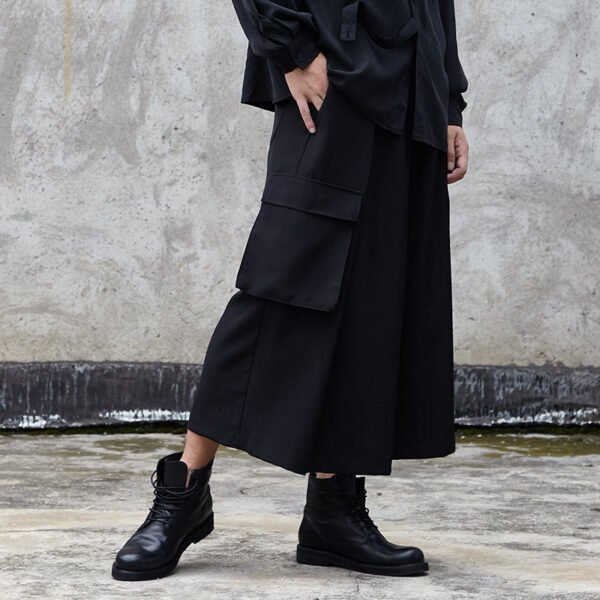 X048P85 Original Dark Skirt Pants Japanese Men's Casual Wide-leg Pants