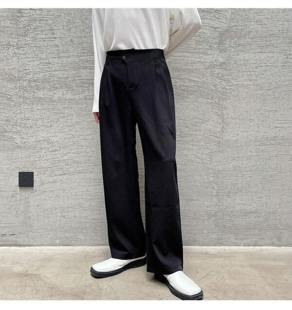 9702-P70 Autumn Simple High-grade Blue-gray Temperament All-match Trousers