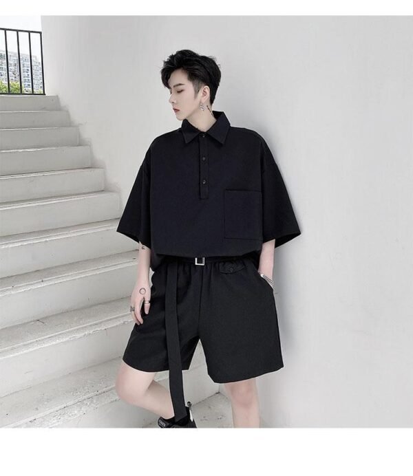 KK1351/P130 Pullover Short Sleeve Shirt Shorts Suit