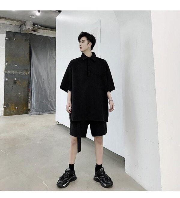 KK1351/P130 Pullover Short Sleeve Shirt Shorts Suit