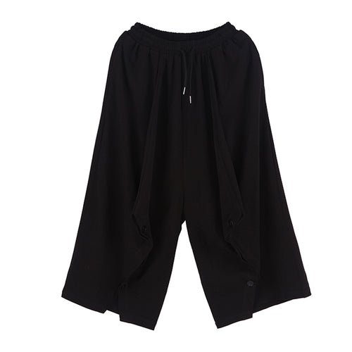 X041p95 Original Design Yohji Yamamoto Style Japanese Four Season Loose Wide Leg Men's Capris