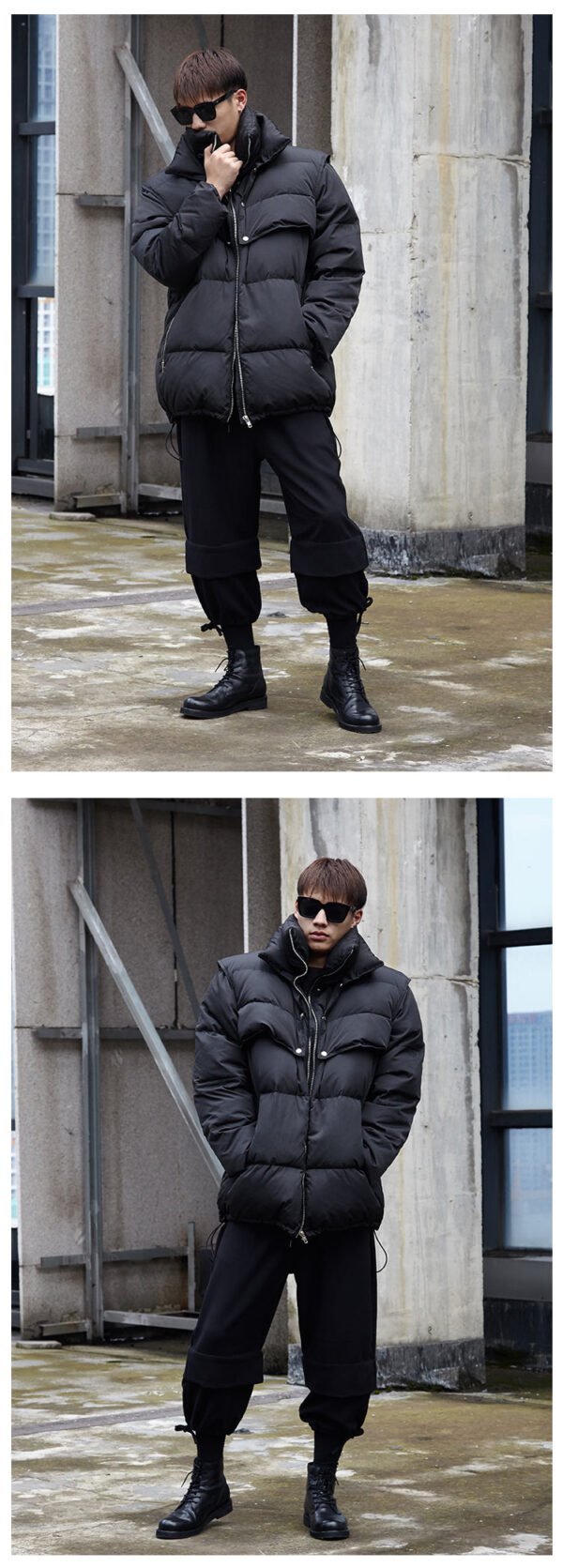 X055P90 Original Design Dark Yamamoto Style Fake Two-piece Men's Pants