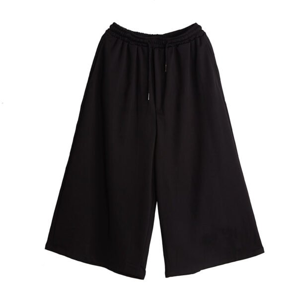X046P75 Original Design Dark Black Yamamoto Yaoshi Style Men's Leisure Wide-legged Nine-point Pants