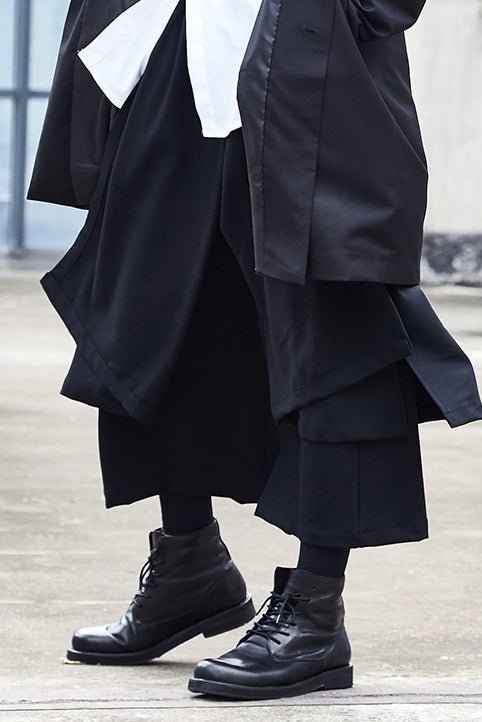 X058p90 Original Autumn and Winter New Dark Yamamoto Style Show Wide Leg Men's Casual Capris