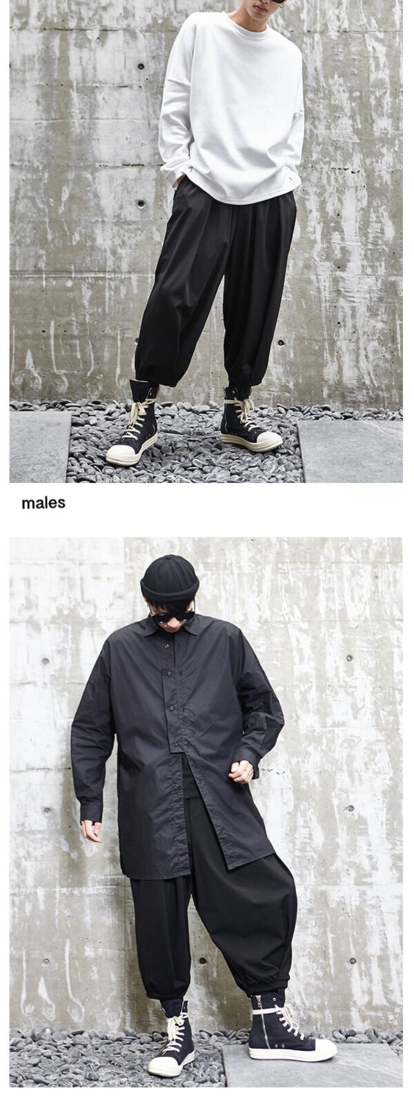 X034p85  Japanese Dark Dark Pleated Yamamoto Ro New Wide Leg Loose Crotch Casual Pants for Men