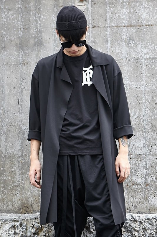 Y011P105 Original New Dark Tide Cool Yohji Yamamoto Style Men's Long Simple Trend Outside Windbreaker