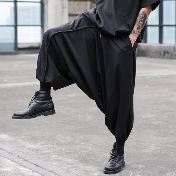 X073P85 Original Design Dark Japanese Division Yamamoto Yaoshi Style Loose Small Foot Cross-legged Men's Casual Pants