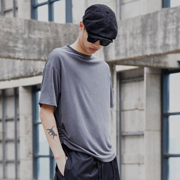 Y043p65 Original Design Dark Round Neck Men's Short Sleeve T-shirt