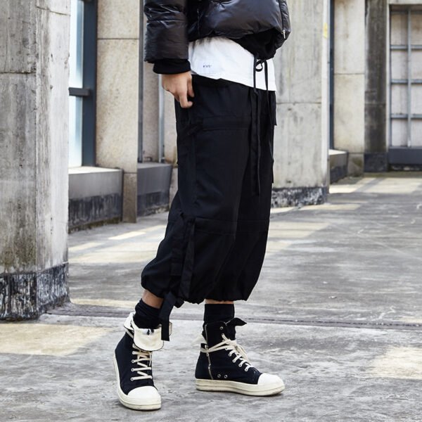 X067P85 Creative Design: Black Yamamoto Yaoshi Style with Men's Casual Pants