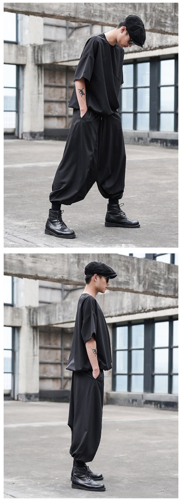 X073P85 Original Design Dark Japanese Division Yamamoto Yaoshi Style Loose Small Foot Cross-legged Men's Casual Pants