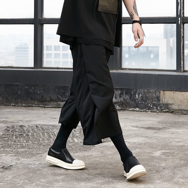 X025P90 Original Dark Line Couple Ultra-wide Legs Flared Trousers Nine Points Men's Casual Pants