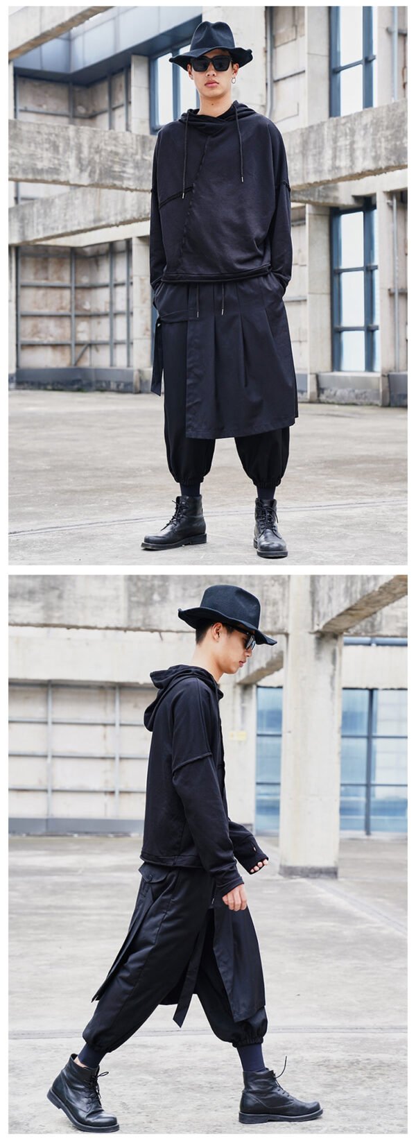 X072p110 Original Design Dark Series Yamamoto Yaosi Style Men's Casual Pants Small Leg Skirt Pants Capris