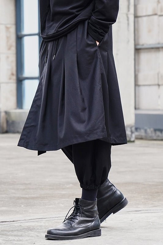 X072p110 Original Design Dark Series Yamamoto Yaosi Style Men's Casual Pants Small Leg Skirt Pants Capris