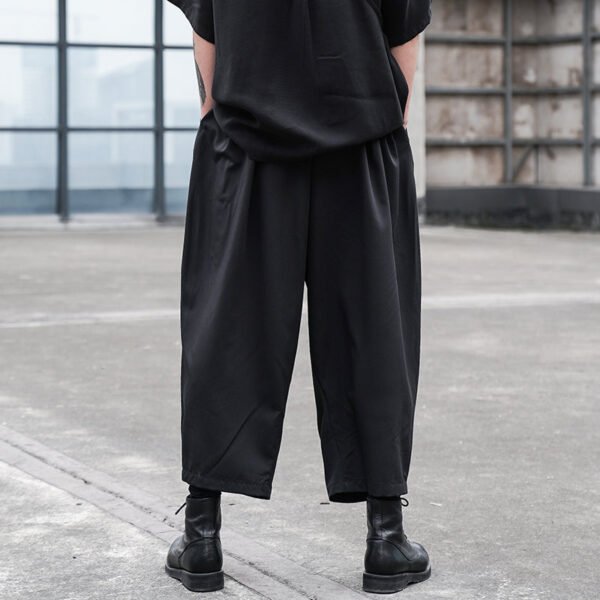 X074p85 Original Design Dark Japanese Yamamoto Style Loose Pleated Straight Tube Men's Casual Pants